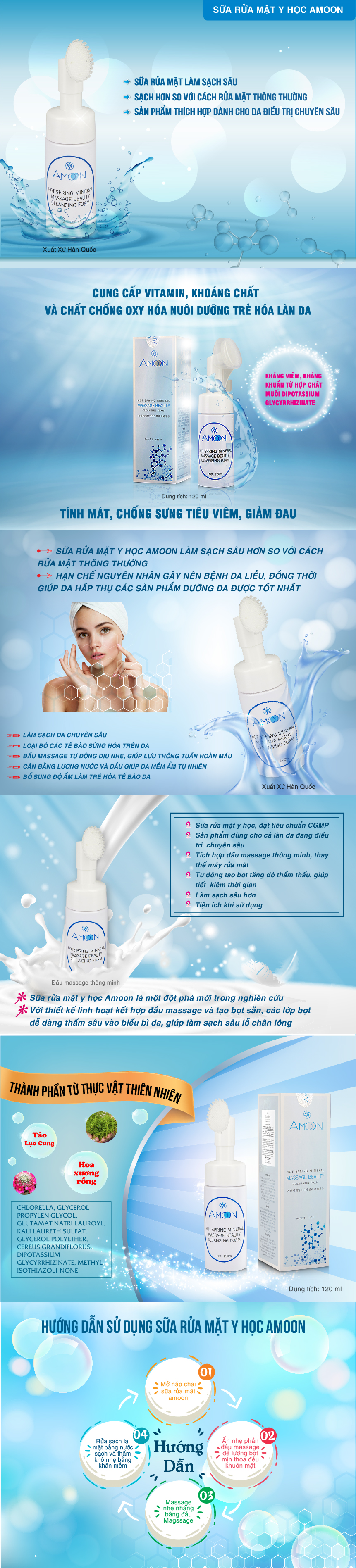 Sữa Rửa Mặt Y Học Amoon &#8211; Massage Beauty Cleaning Foam